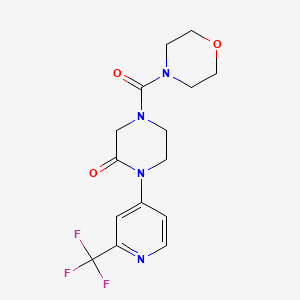 molecular formula C15H17F3N4O3 B2454667 4-(Morpholine-4-carbonyl)-1-[2-(trifluoromethyl)pyridin-4-yl]piperazin-2-one CAS No. 2380166-56-1