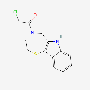 molecular formula C13H13ClN2OS B2454672 2-Chloro-1-(2,3,5,6-tetrahydro-[1,4]thiazepino[6,7-b]indol-4-yl)ethanone CAS No. 2411253-71-7