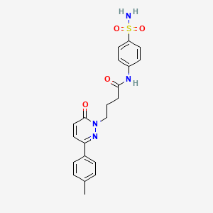 molecular formula C21H22N4O4S B2454675 4-(6-oxo-3-(p-tolyl)pyridazin-1(6H)-yl)-N-(4-sulfamoylphenyl)butanamide CAS No. 946216-98-4