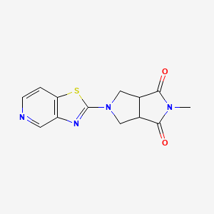 molecular formula C13H12N4O2S B2454677 2-Methyl-5-([1,3]thiazolo[4,5-c]pyridin-2-yl)-3a,4,6,6a-tetrahydropyrrolo[3,4-c]pyrrole-1,3-dione CAS No. 2415621-36-0
