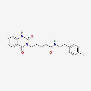 molecular formula C22H25N3O3 B2454682 5-(2,4-二氧代-1H-喹唑啉-3-基)-N-[2-(4-甲苯基)乙基]戊酰胺 CAS No. 896356-19-7