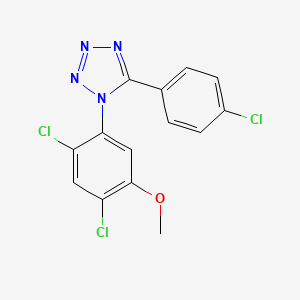 molecular formula C14H9Cl3N4O B2454685 2,4-二氯-5-(5-(4-氯苯基)-1H-1,2,3,4-四唑-1-基)苯基甲基甲醚 CAS No. 338961-04-9