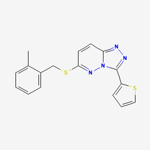 molecular formula C17H14N4S2 B2454690 6-[(2-Methylphenyl)methylsulfanyl]-3-thiophen-2-yl-[1,2,4]triazolo[4,3-b]pyridazine CAS No. 868966-88-5