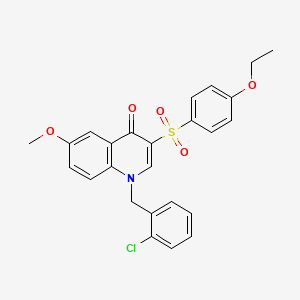molecular formula C25H22ClNO5S B2454692 1-[(2-氯苯基)甲基]-3-(4-乙氧基苯基)磺酰基-6-甲氧基喹啉-4-酮 CAS No. 866340-43-4