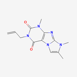 molecular formula C13H15N5O2 B2454693 3-allyl-1,7,8-trimethyl-1H-imidazo[2,1-f]purine-2,4(3H,8H)-dione CAS No. 887461-28-1