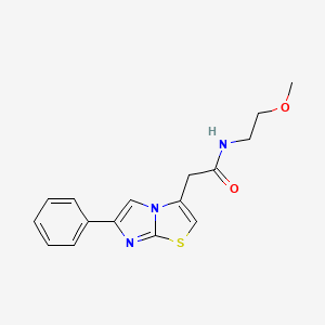 molecular formula C16H17N3O2S B2454696 N-(2-methoxyethyl)-2-(6-phenylimidazo[2,1-b]thiazol-3-yl)acetamide CAS No. 897458-43-4
