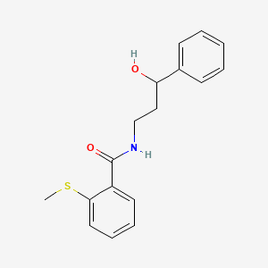 molecular formula C17H19NO2S B2454701 N-(3-hydroxy-3-phenylpropyl)-2-(methylthio)benzamide CAS No. 1396787-08-8
