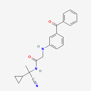 molecular formula C21H21N3O2 B2454702 2-[(3-benzoylphenyl)amino]-N-(1-cyano-1-cyclopropylethyl)acetamide CAS No. 1258765-47-7