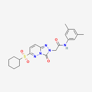 molecular formula C21H25N5O4S B2454716 2-[6-(cyclohexylsulfonyl)-3-oxo[1,2,4]triazolo[4,3-b]pyridazin-2(3H)-yl]-N-(3,5-dimethylphenyl)acetamide CAS No. 1190009-42-7