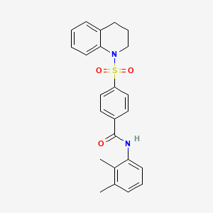 molecular formula C24H24N2O3S B2454721 4-((3,4-dihydroquinolin-1(2H)-yl)sulfonyl)-N-(2,3-dimethylphenyl)benzamide CAS No. 392327-00-3