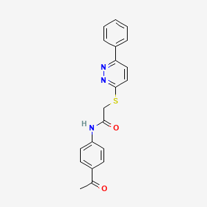 molecular formula C20H17N3O2S B2454723 N-(4-acetylphenyl)-2-(6-phenylpyridazin-3-yl)sulfanylacetamide CAS No. 872630-35-8