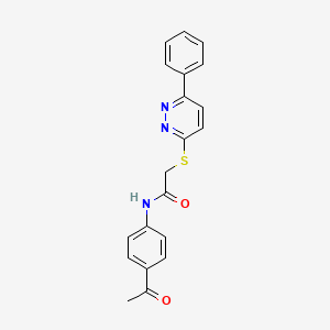 molecular formula C20H17N3O2S B2454723 N-(4-acetylphenyl)-2-((6-phenylpyridazin-3-yl)thio)acetamide CAS No. 872630-35-8