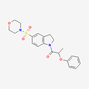 molecular formula C21H24N2O5S B2454724 1-(5-(吗啉磺酰基)吲哚-1-基)-2-苯氧基丙烷-1-酮 CAS No. 919063-42-6