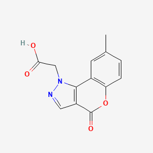 molecular formula C13H10N2O4 B2454729 (8-甲基-4-氧杂苯并[4,3-c]吡唑-1(4H)-基)乙酸 CAS No. 1284054-92-7