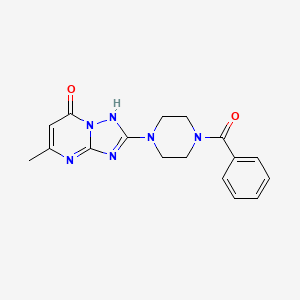 molecular formula C17H18N6O2 B2454730 7-(4H)-Oxo-5-methyl-[1,2,4]triazolo[1,5-a]pyrimidin-1-yl)-4-benzoylpiperazin CAS No. 2034345-73-6