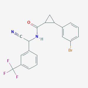 molecular formula C19H14BrF3N2O B2454733 2-(3-Bromophenyl)-N-[cyano-[3-(trifluoromethyl)phenyl]methyl]cyclopropane-1-carboxamide CAS No. 2418681-81-7