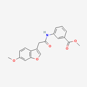 molecular formula C19H17NO5 B2454734 3-[[2-(6-Methoxy-3-benzofuranyl)-1-oxoethyl]amino]benzoic acid methyl ester CAS No. 847795-45-3