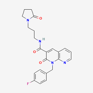 1-(4-fluorobenzyl)-2-oxo-N-(3-(2-oxopyrrolidin-1-yl)propyl)-1,2-dihydro-1,8-naphthyridine-3-carboxamide