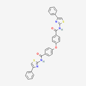 molecular formula C32H22N4O3S2 B2454739 N-(4-phenyl-1,3-thiazol-2-yl)-4-[4-[(4-phenyl-1,3-thiazol-2-yl)carbamoyl]phenoxy]benzamide CAS No. 391228-60-7