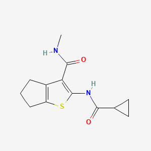 molecular formula C13H16N2O2S B2454743 2-(cyclopropanecarbonylamino)-N-methyl-5,6-dihydro-4H-cyclopenta[b]thiophene-3-carboxamide CAS No. 893098-33-4