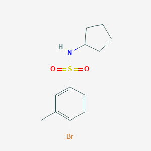 molecular formula C12H16BrNO2S B245475 4-bromo-N-cyclopentyl-3-methylbenzenesulfonamide 
