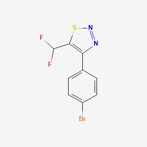 molecular formula C9H5BrF2N2S B2454752 4-(4-Bromophenyl)-5-(difluoromethyl)thiadiazole CAS No. 2248394-72-9