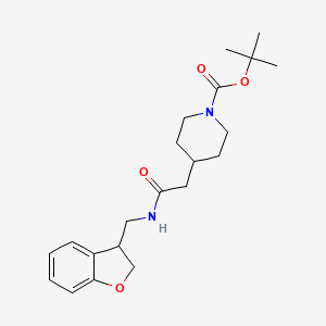 molecular formula C21H30N2O4 B2454760 Tert-butyl 4-(2-(((2,3-dihydrobenzofuran-3-yl)methyl)amino)-2-oxoethyl)piperidine-1-carboxylate CAS No. 2097860-94-9