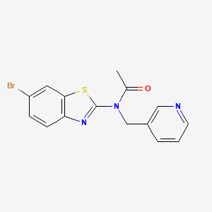 molecular formula C15H12BrN3OS B2454761 N-(6-bromobenzo[d]thiazol-2-yl)-N-(pyridin-3-ylmethyl)acetamide CAS No. 895024-41-6