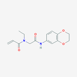 molecular formula C15H18N2O4 B2454768 N-{[(2,3-dihydro-1,4-benzodioxin-6-yl)carbamoyl]methyl}-N-ethylprop-2-enamide CAS No. 2094410-00-9