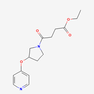 molecular formula C15H20N2O4 B2454779 Ethyl 4-oxo-4-(3-(pyridin-4-yloxy)pyrrolidin-1-yl)butanoate CAS No. 2034249-14-2