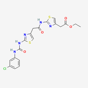 Ethyl 2-(2-(2-(2-(3-(3-chlorophenyl)ureido)thiazol-4-yl)acetamido)thiazol-4-yl)acetate