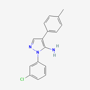 molecular formula C16H14ClN3 B2454791 1-(3-chlorophenyl)-4-(4-methylphenyl)-1H-pyrazol-5-amine CAS No. 242797-19-9
