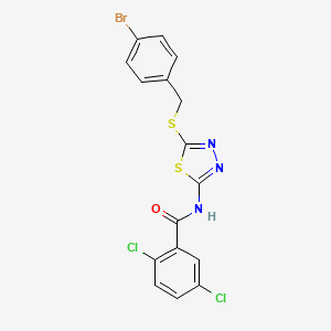 molecular formula C16H10BrCl2N3OS2 B2454794 N-(5-((4-溴苄基)硫代)-1,3,4-噻二唑-2-基)-2,5-二氯苯甲酰胺 CAS No. 392303-00-3