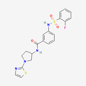 3-(2-fluorophenylsulfonamido)-N-(1-(thiazol-2-yl)pyrrolidin-3-yl)benzamide