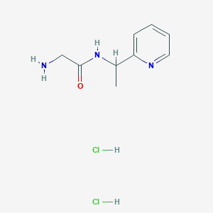 molecular formula C9H15Cl2N3O B2454807 2-氨基-N-(1-(吡啶-2-基)乙基)乙酰胺二盐酸盐 CAS No. 2228465-11-8