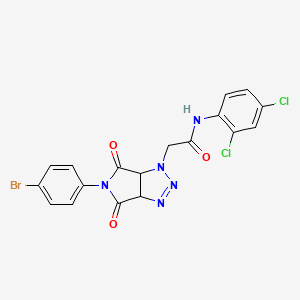molecular formula C18H12BrCl2N5O3 B2454813 2-(5-(4-bromophenyl)-4,6-dioxo-4,5,6,6a-tetrahydropyrrolo[3,4-d][1,2,3]triazol-1(3aH)-yl)-N-(2,4-dichlorophenyl)acetamide CAS No. 1052610-90-8