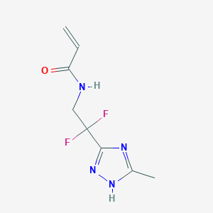 molecular formula C8H10F2N4O B2454817 N-[2,2-Difluoro-2-(5-methyl-1H-1,2,4-triazol-3-yl)ethyl]prop-2-enamide CAS No. 2411252-37-2