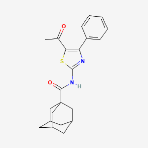 molecular formula C22H24N2O2S B2454828 N-(5-乙酰基-4-苯基-1,3-噻唑-2-基)金刚烷-1-甲酰胺 CAS No. 327971-29-9