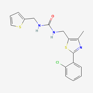 molecular formula C17H16ClN3OS2 B2454832 1-((2-(2-氯苯基)-4-甲基噻唑-5-基)甲基)-3-(噻吩-2-基甲基)脲 CAS No. 1421468-25-8