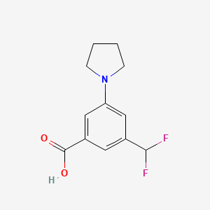 molecular formula C12H13F2NO2 B2454834 3-(Difluoromethyl)-5-pyrrolidin-1-ylbenzoic acid CAS No. 2248286-82-8