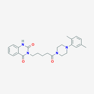 molecular formula C25H30N4O3 B2454839 3-{5-[4-(2,5-dimethylphenyl)piperazin-1-yl]-5-oxopentyl}quinazoline-2,4(1H,3H)-dione CAS No. 896355-77-4