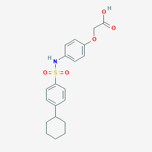 molecular formula C20H23NO5S B245484 (4-{[(4-Cyclohexylphenyl)sulfonyl]amino}phenoxy)acetic acid 