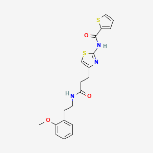molecular formula C20H21N3O3S2 B2454848 N-(4-(3-((2-methoxyphenethyl)amino)-3-oxopropyl)thiazol-2-yl)thiophene-2-carboxamide CAS No. 1021133-36-7