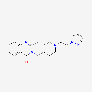 molecular formula C20H25N5O B2454849 2-Methyl-3-[[1-(2-pyrazol-1-ylethyl)piperidin-4-yl]methyl]quinazolin-4-one CAS No. 2415526-69-9