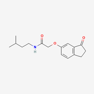 molecular formula C16H21NO3 B2454850 N-isopentyl-2-((3-oxo-2,3-dihydro-1H-inden-5-yl)oxy)acetamide CAS No. 1203357-26-9