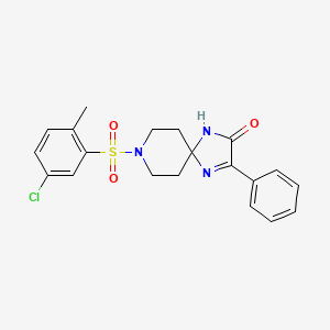 molecular formula C20H20ClN3O3S B2454852 8-((5-Chloro-2-methylphenyl)sulfonyl)-3-phenyl-1,4,8-triazaspiro[4.5]dec-3-en-2-one CAS No. 1215419-68-3
