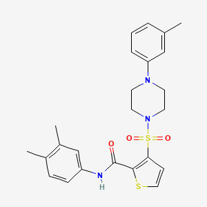 molecular formula C24H27N3O3S2 B2454856 N-(3,4-dimethylphenyl)-3-{[4-(3-methylphenyl)piperazin-1-yl]sulfonyl}thiophene-2-carboxamide CAS No. 1207057-26-8