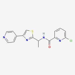 molecular formula C16H13ClN4OS B2454858 6-chloro-N-{1-[4-(pyridin-4-yl)-1,3-thiazol-2-yl]ethyl}pyridine-2-carboxamide CAS No. 1427566-90-2
