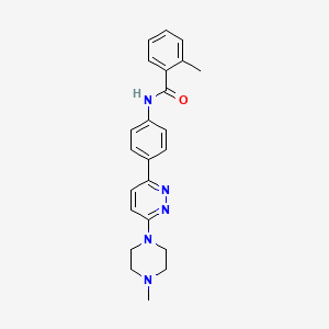 molecular formula C23H25N5O B2454860 2-methyl-N-(4-(6-(4-methylpiperazin-1-yl)pyridazin-3-yl)phenyl)benzamide CAS No. 941983-32-0
