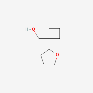 molecular formula C9H16O2 B2454863 [1-(Oxolan-2-yl)cyclobutyl]methanol CAS No. 2143421-44-5